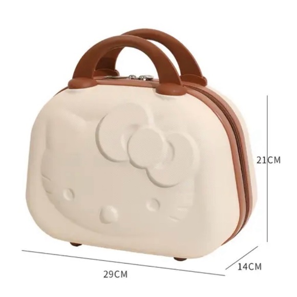 Hello Kitty Travel Cosmetic Case Box Beauty Makeup Case Bag Organizer CREAM - Picture 6 of 6